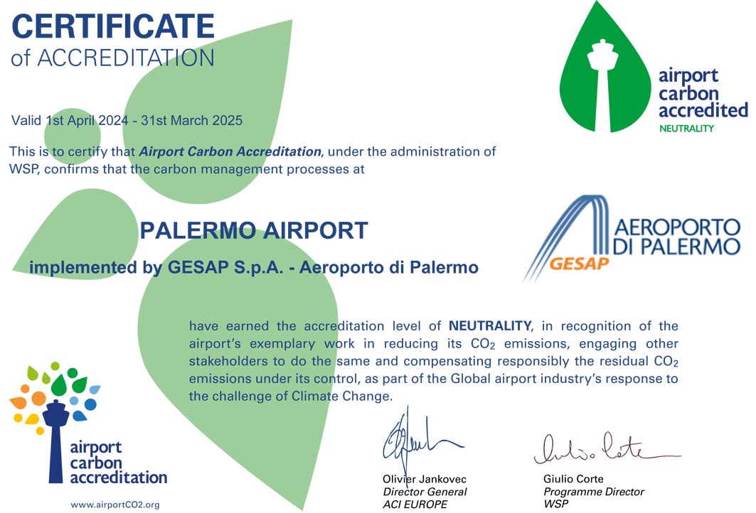 Certificate of accreditation Neutrality level