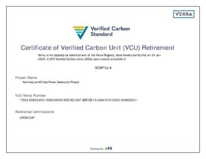 Certificato acquisto crediti carbonio 2025